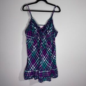 💘 Cacique Lane Bryant Plaid Flannel Babydoll Nightgown 18/20